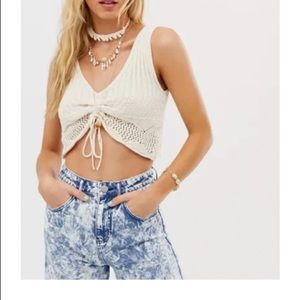 ASOS Rouched Crotchet Top